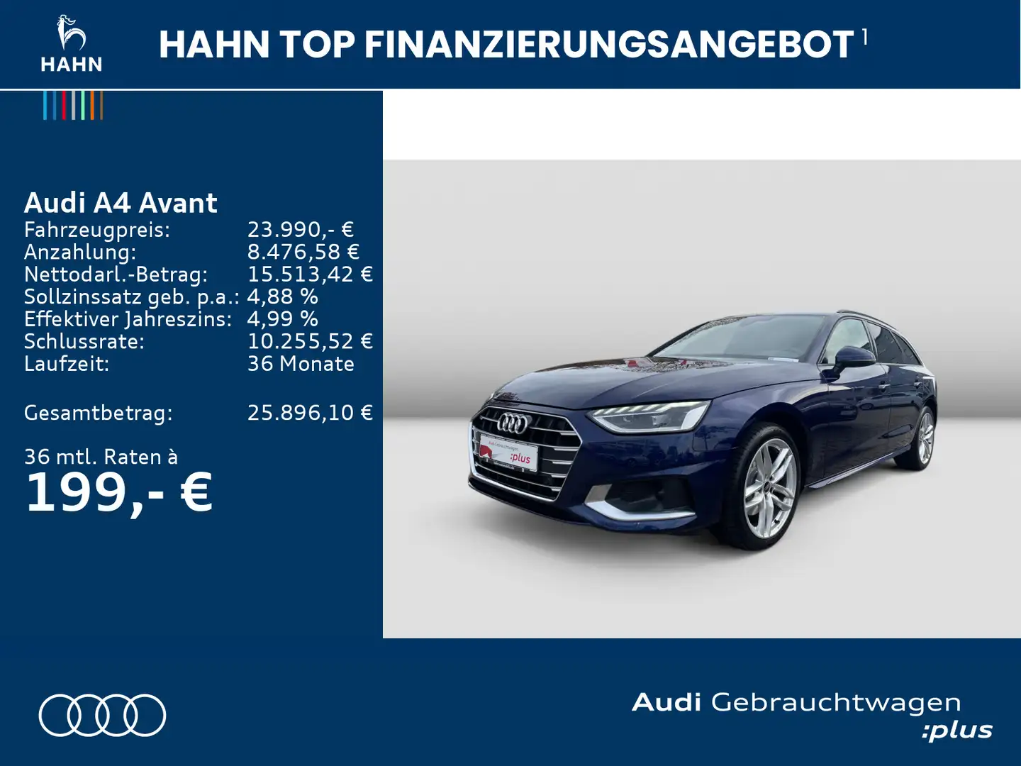 Audi A4 35 TDI S tronic advanced LED Navi Virtu Bleu - 2