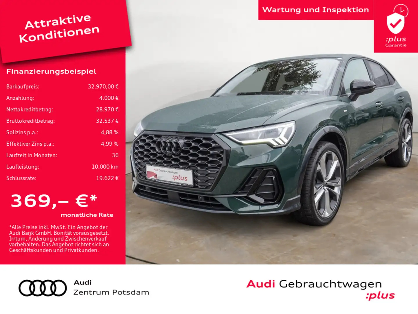 Audi Q3 Sportback 35TFSI S line LED NAVI STANDHZ Grün - 1