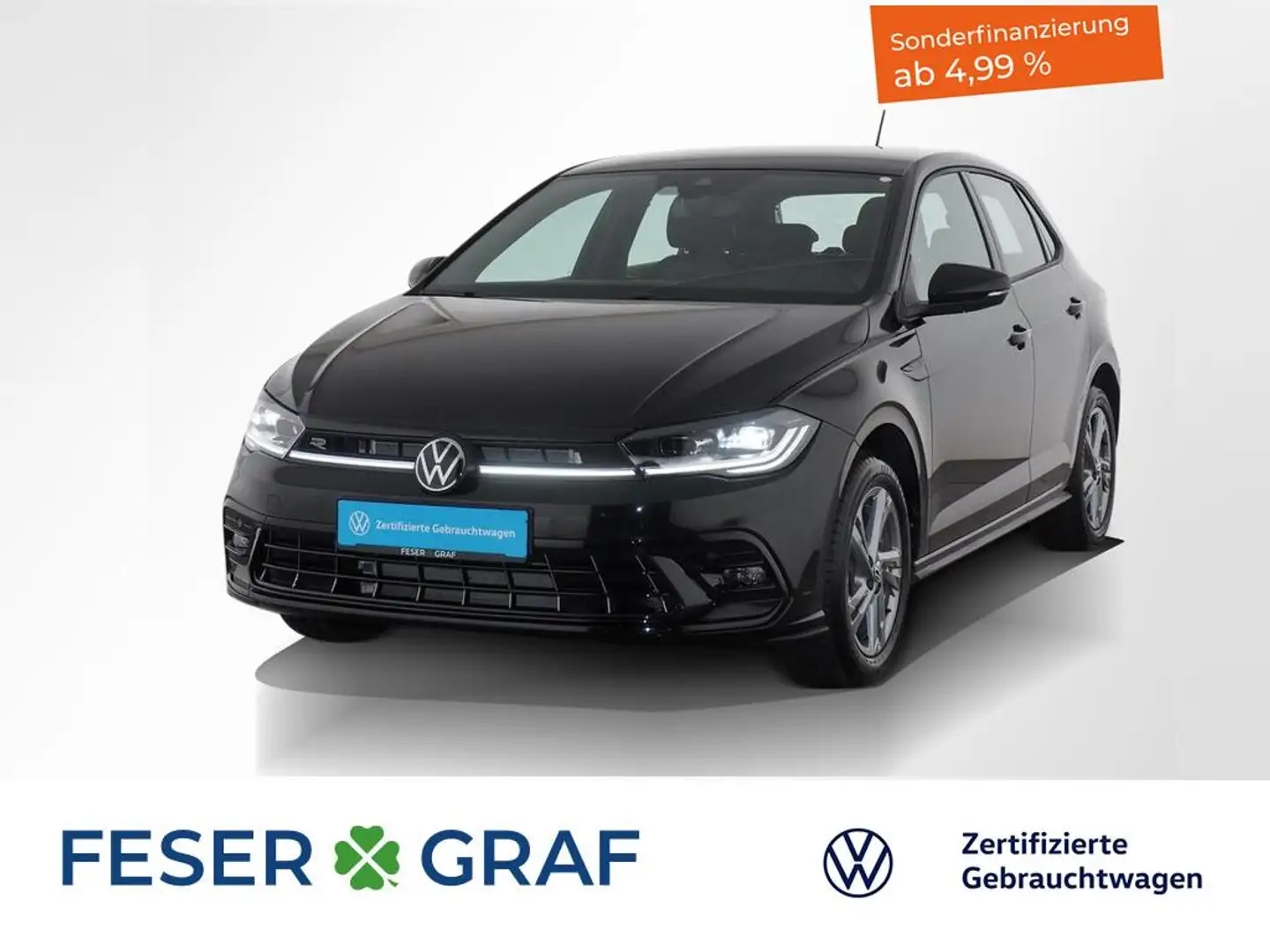 Volkswagen Polo 1.0 TSI R-Line DSG ACC Kamera Navi Sitzhzg. Schwarz - 1