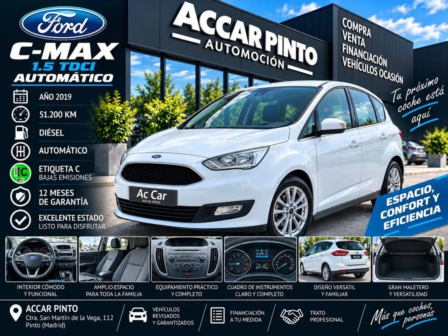 Ford C-Max 1.5 TDCi 88kW (120CV) Trend+ Powershift Blanco - 1