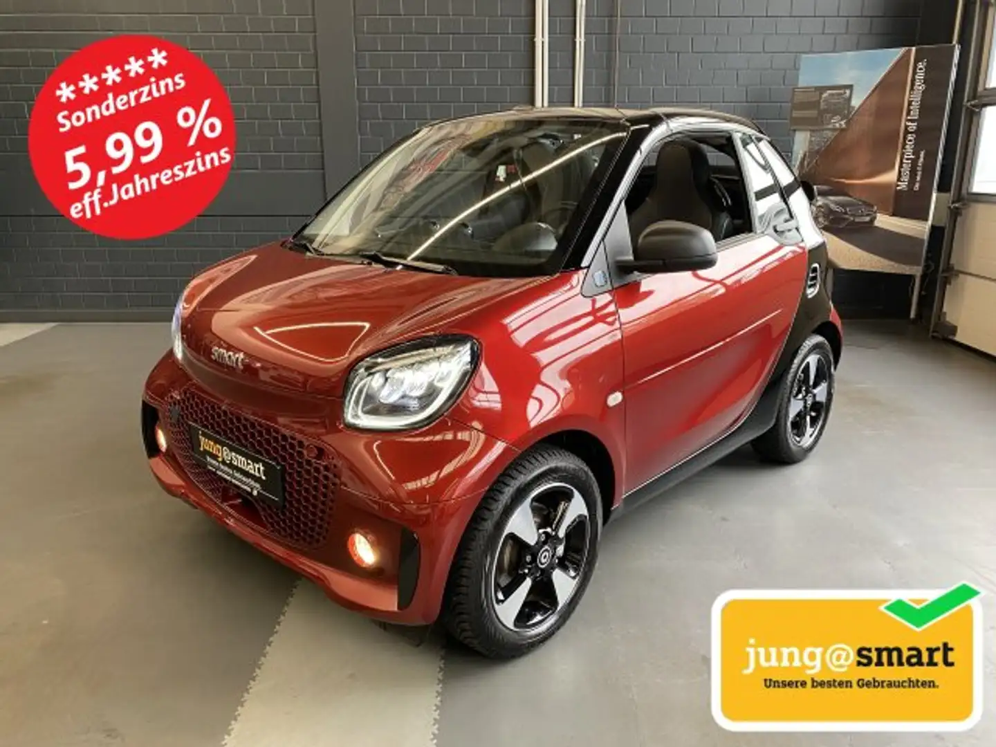 smart forTwo EQ cabrio Exclusive LED Kamera Sitzh.Lenkradh. BC Rosso - 1