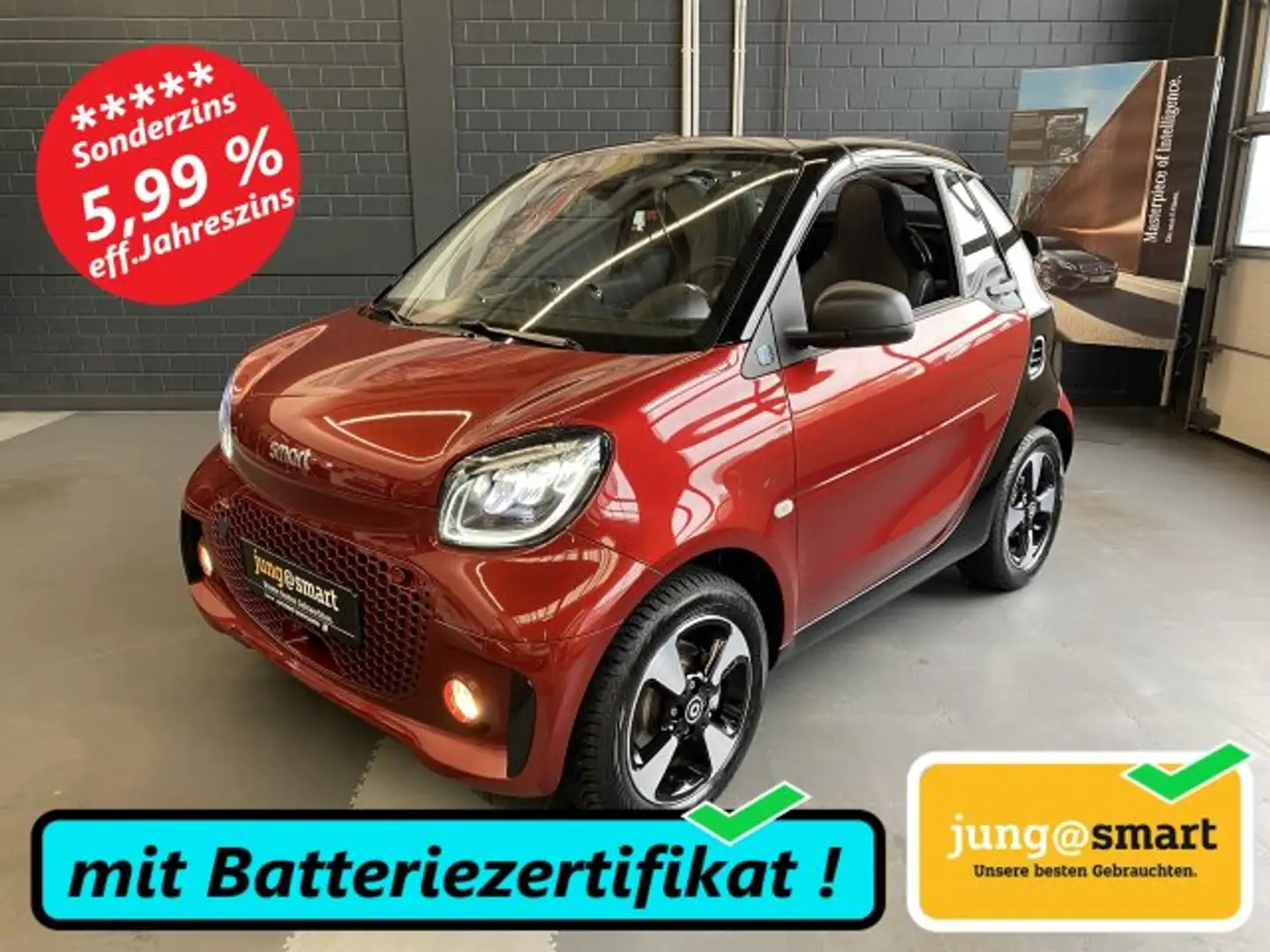smart forTwo EQ cabrio Exclusive LED Kamera Sitzh.Lenkradh. BC Rojo - 1