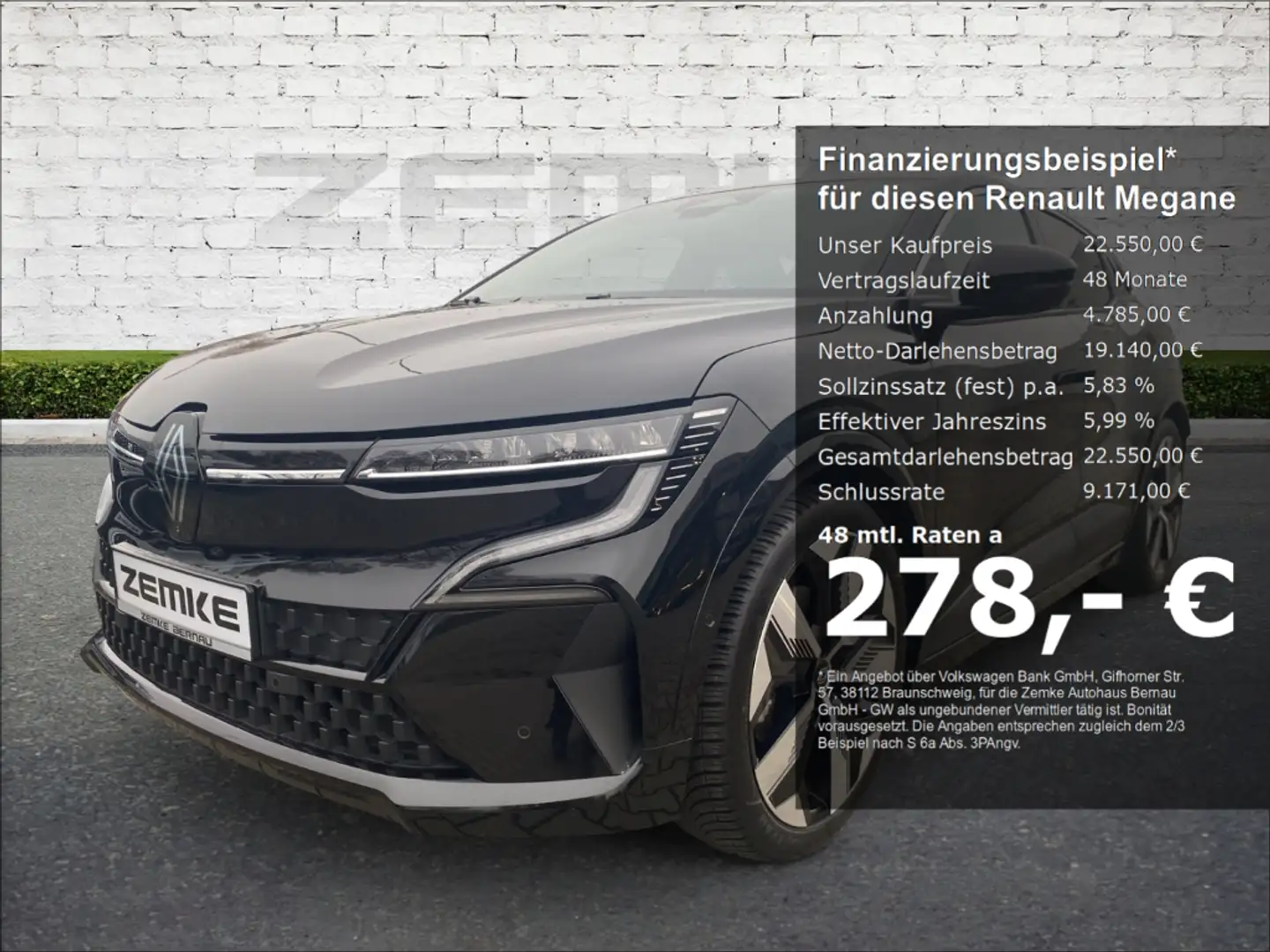 Renault Megane Electric 220HP EV60 220 Techno (60 kWh) Navi Digit Schwarz - 1