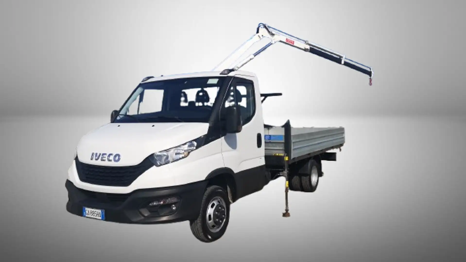 Iveco Daily 35C14 BTor 2.3 HPT PL Cassone con Gru Blanc - 1