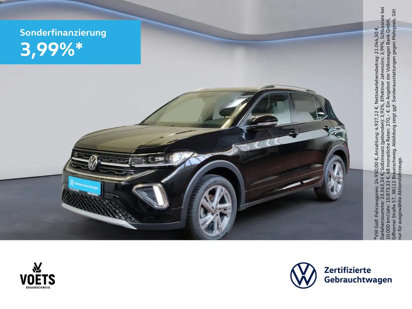 Volkswagen T-Cross R-Line 1.5 TSI DSG MATRIX-LED+ACC+RearView Schwarz - 1