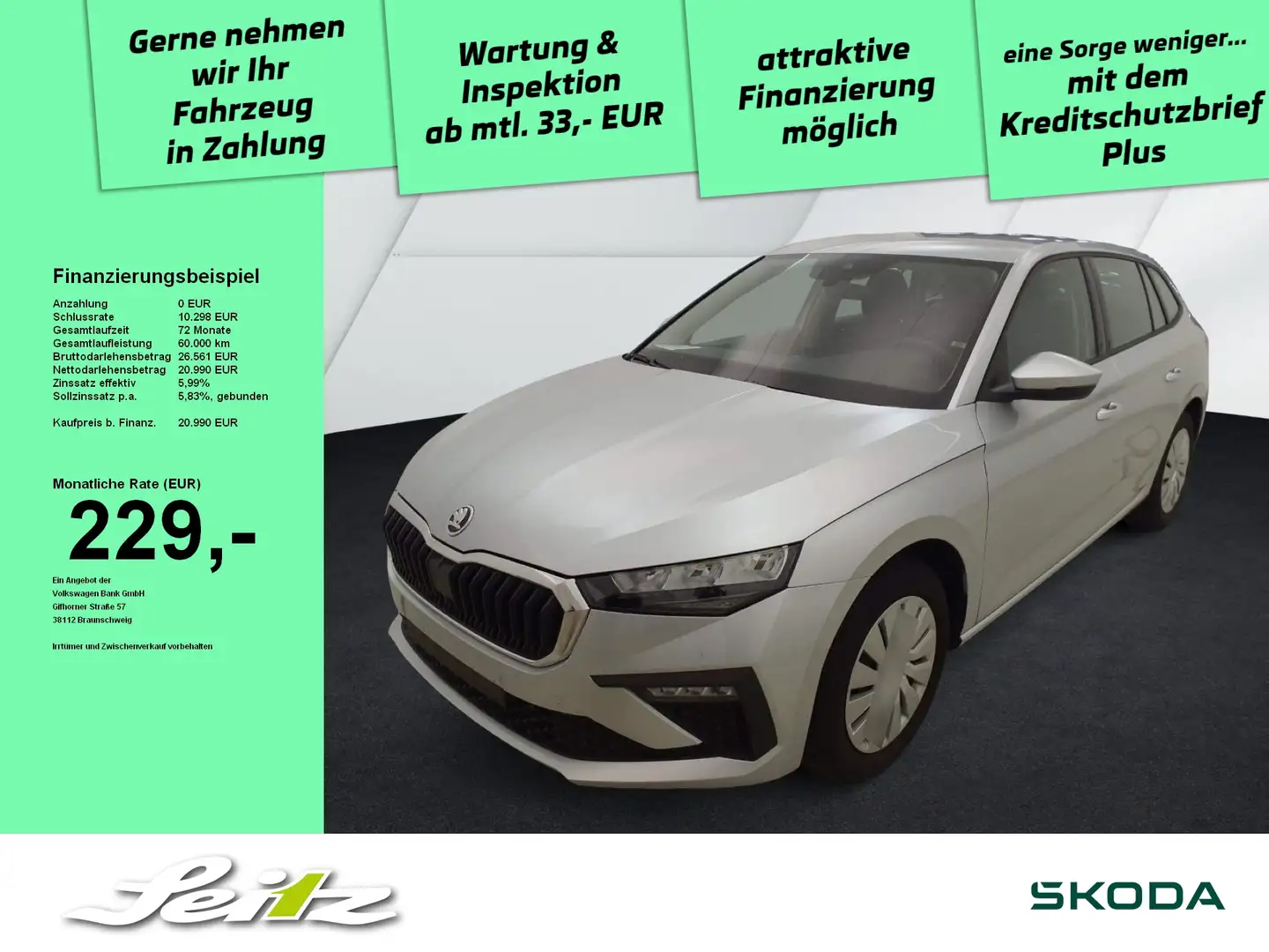 Skoda Scala 1.0 TSI DSG Essence *LED*PDC*SITZH* Silber - 1