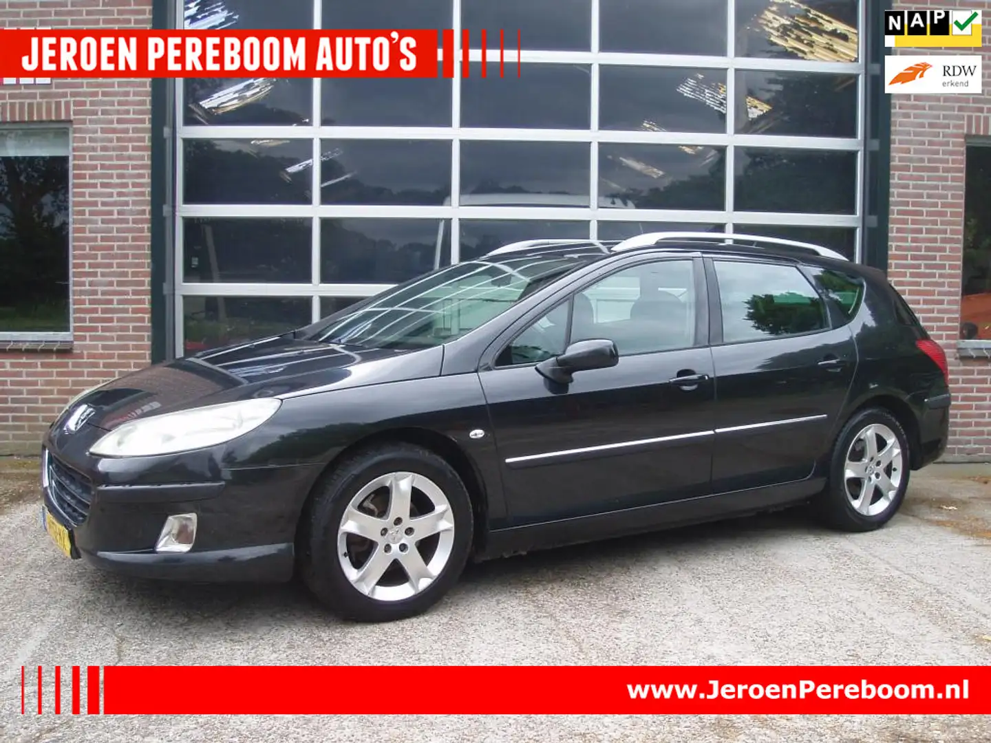 Peugeot 407 SW 2.0-16V XT SW AUTOMAAT Panoramadak. apk t/m 3-2 Zwart - 1