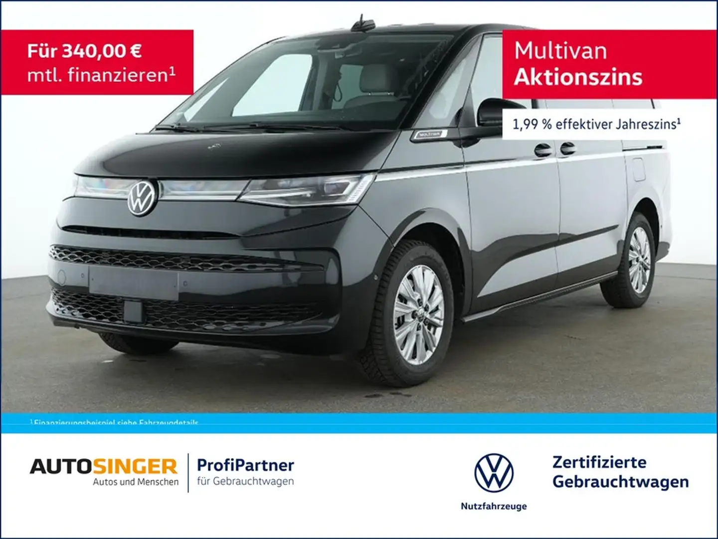 Volkswagen T7 Multivan Style TSI DSG LANG LÜ 6S *STDHZ*AHK* Schwarz - 1
