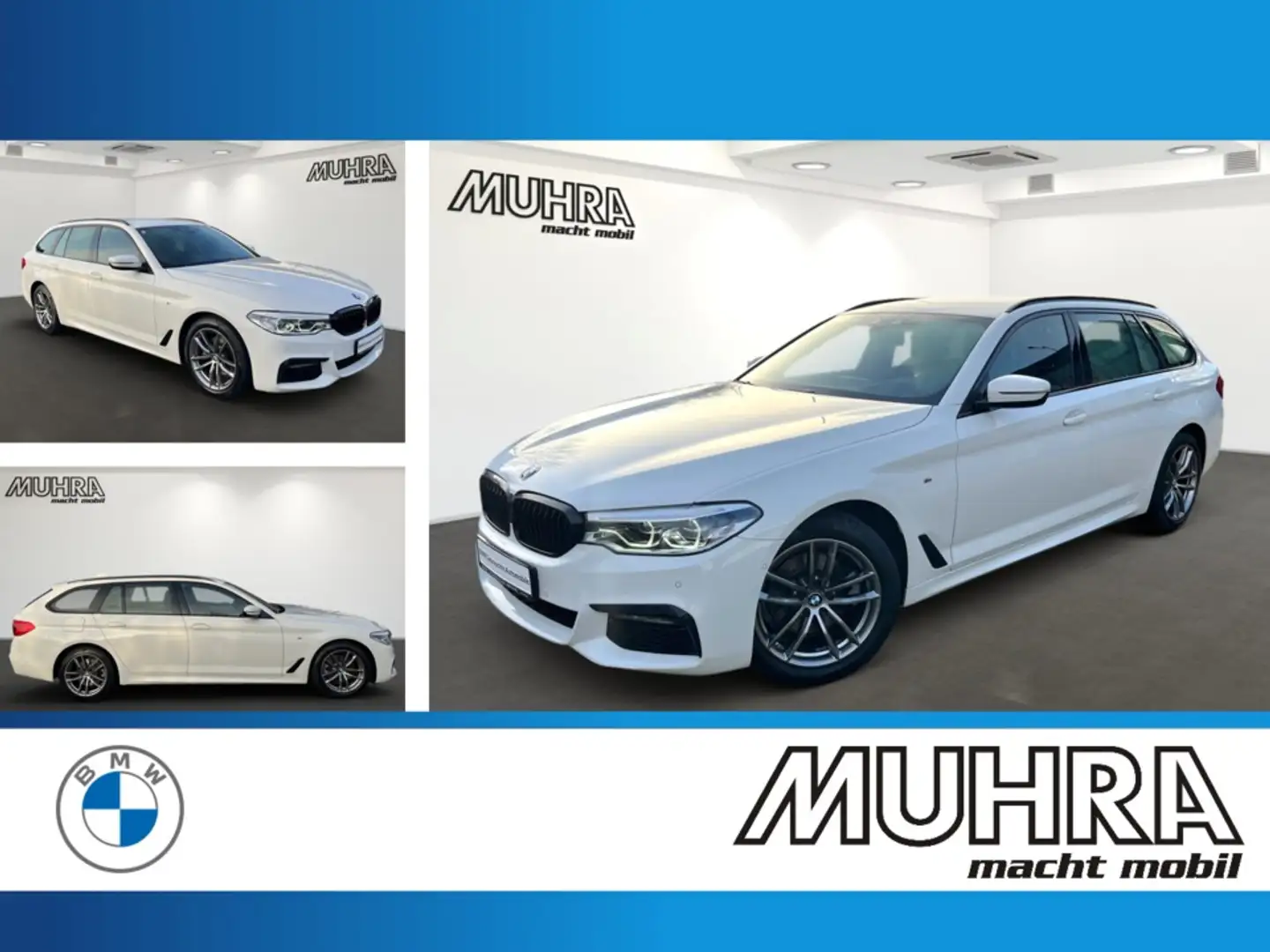 BMW 520 d xDrive Touring M Sport AHK HUD LED SHZ Blanc - 1