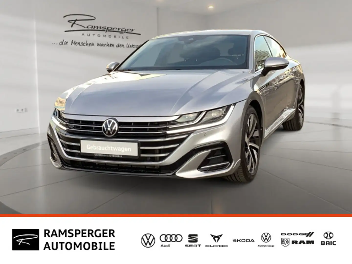 Volkswagen Arteon 2.0 TDI DSG R-Line AHK ACC LED Navi SHZ P Silber - 1