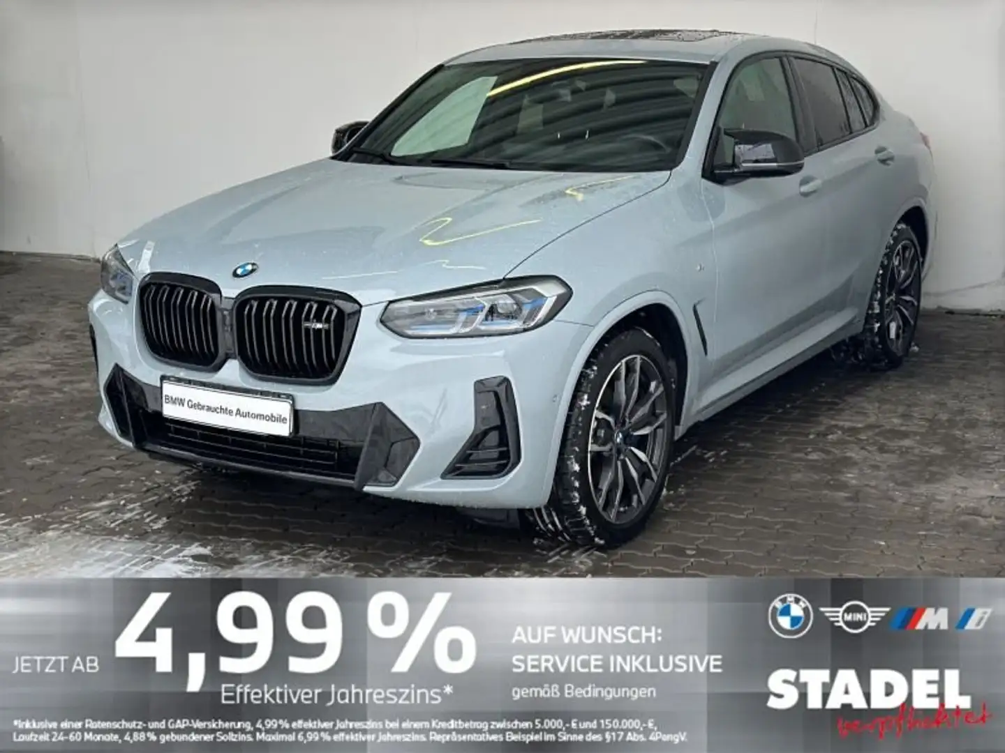 BMW X4 M 40i Navi.Laser.HuD.360°.Pano.HarmKard.KomfZg Grau - 1
