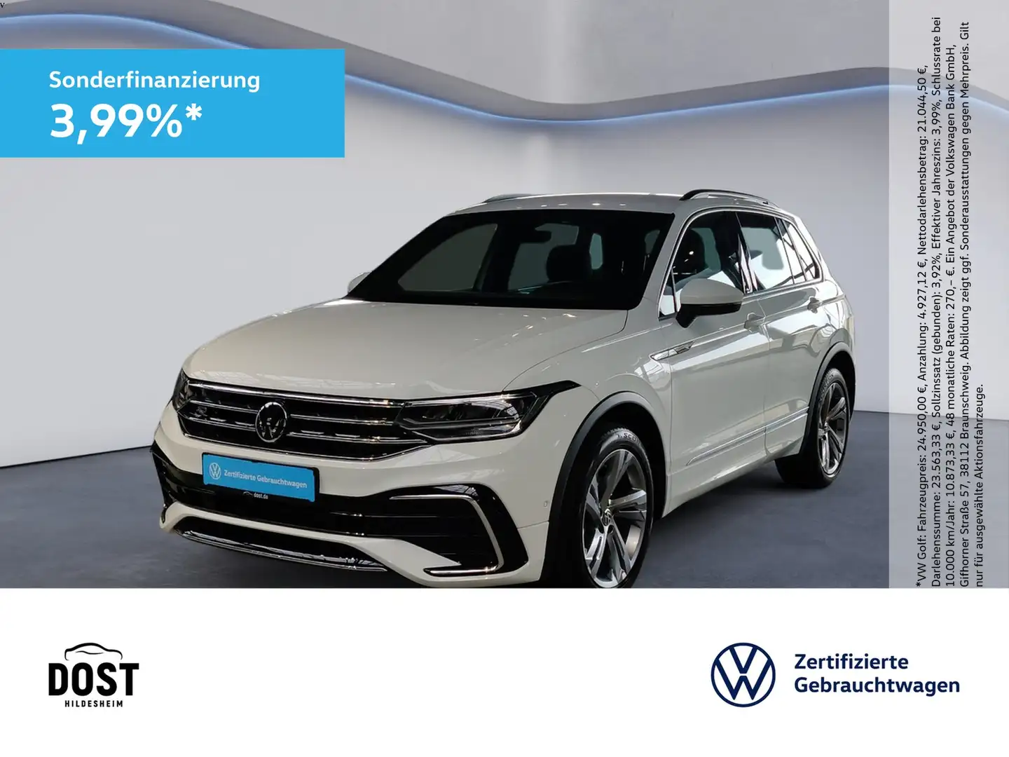 Volkswagen Tiguan 2.0 TDI R-Line DSG ACC+AHK+DAB+KEYLESS+LED Weiß - 1