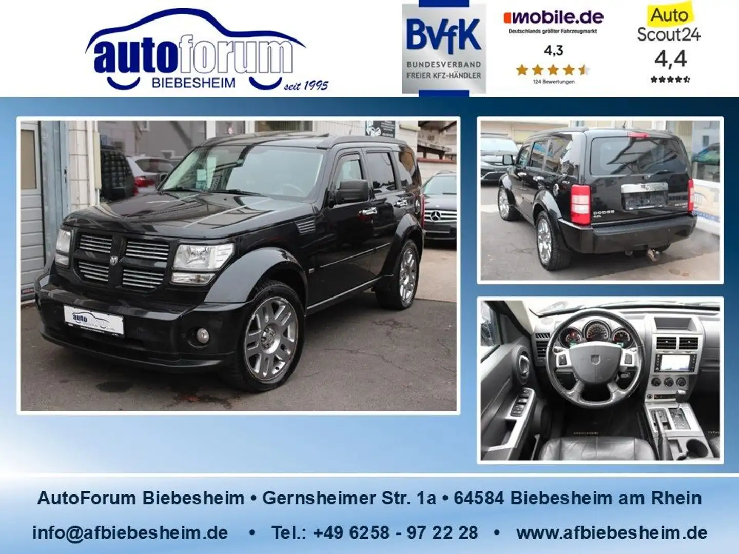 Dodge Nitro 4.0 V6 LPG Leder*Navi*Sitzhzg*S-Dach*AHK Schwarz - 1