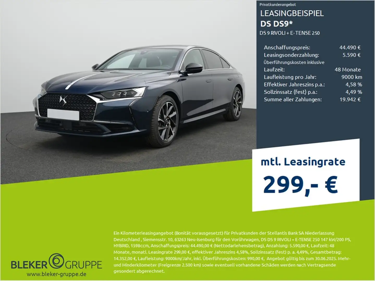DS Automobiles DS 9 DS 9 RIVOLI + E-TENSE 250 Mavi - 1