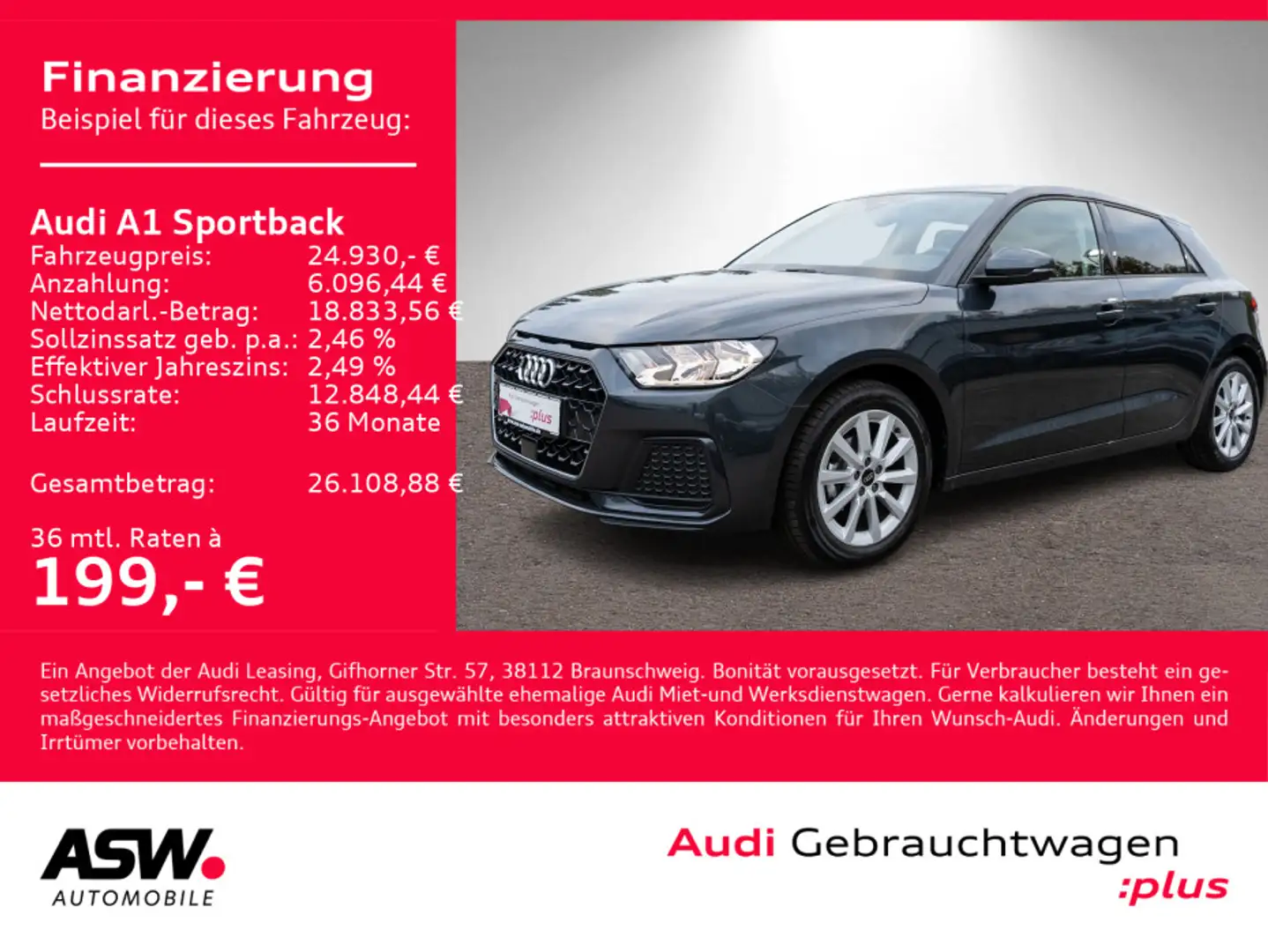 Audi A1 advanced 25TFSI NAVI LED PDC SHZ VC Grau - 1