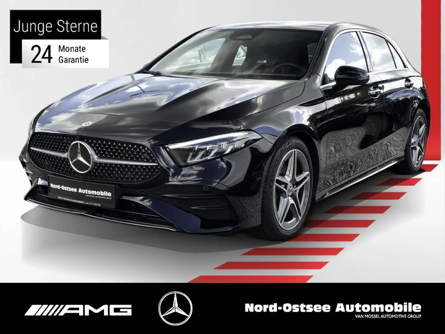 Mercedes-Benz A 200 AMG KAMERA LED DISTR. ADV.+ KEYLESS MBUX Чёрный - 1