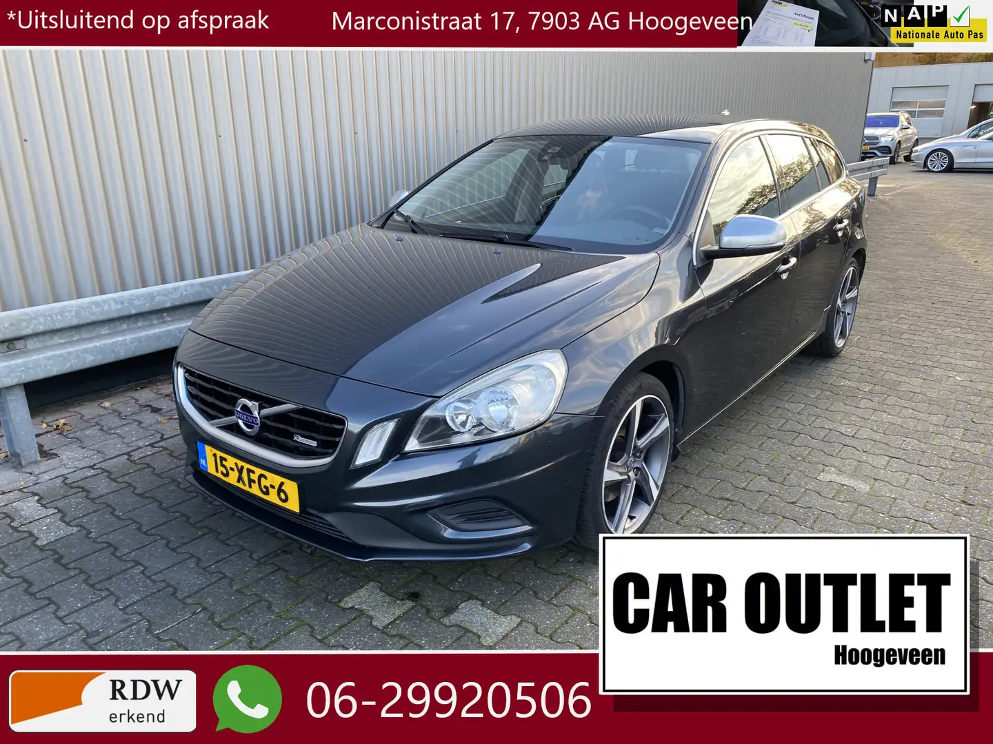 Volvo V60 1.6 T3 R-Design AUTOMAAT, Clima, Navi, CC, PDC, LM Gris - 1