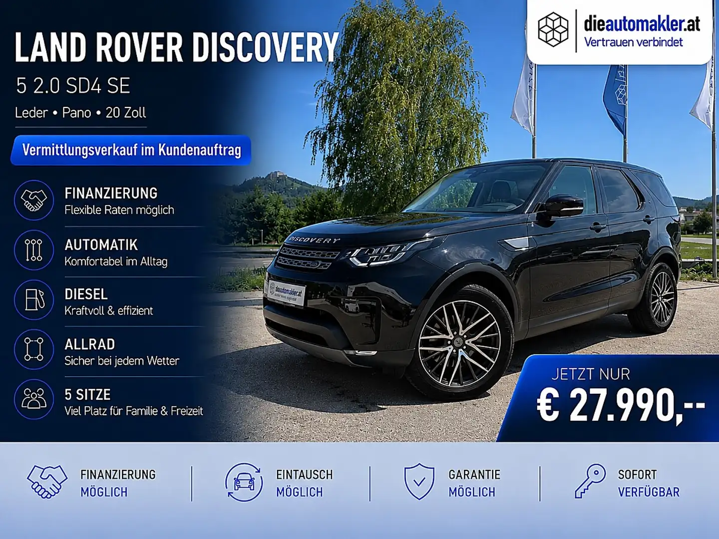 Land Rover Discovery 5 2.0 SD4 SE |LEDER|PANO|20 Zoll| Schwarz - 1