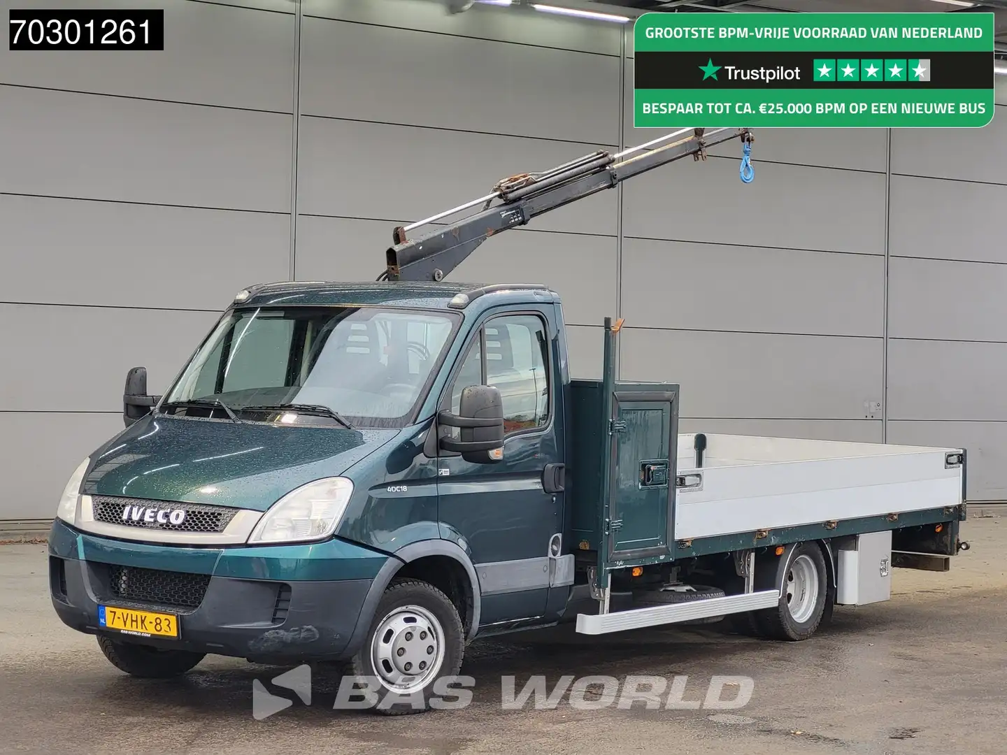 Iveco Daily 40C18 3.0L Kraanwagen Open Laadbak Hyya 017T 1320K Groen - 1