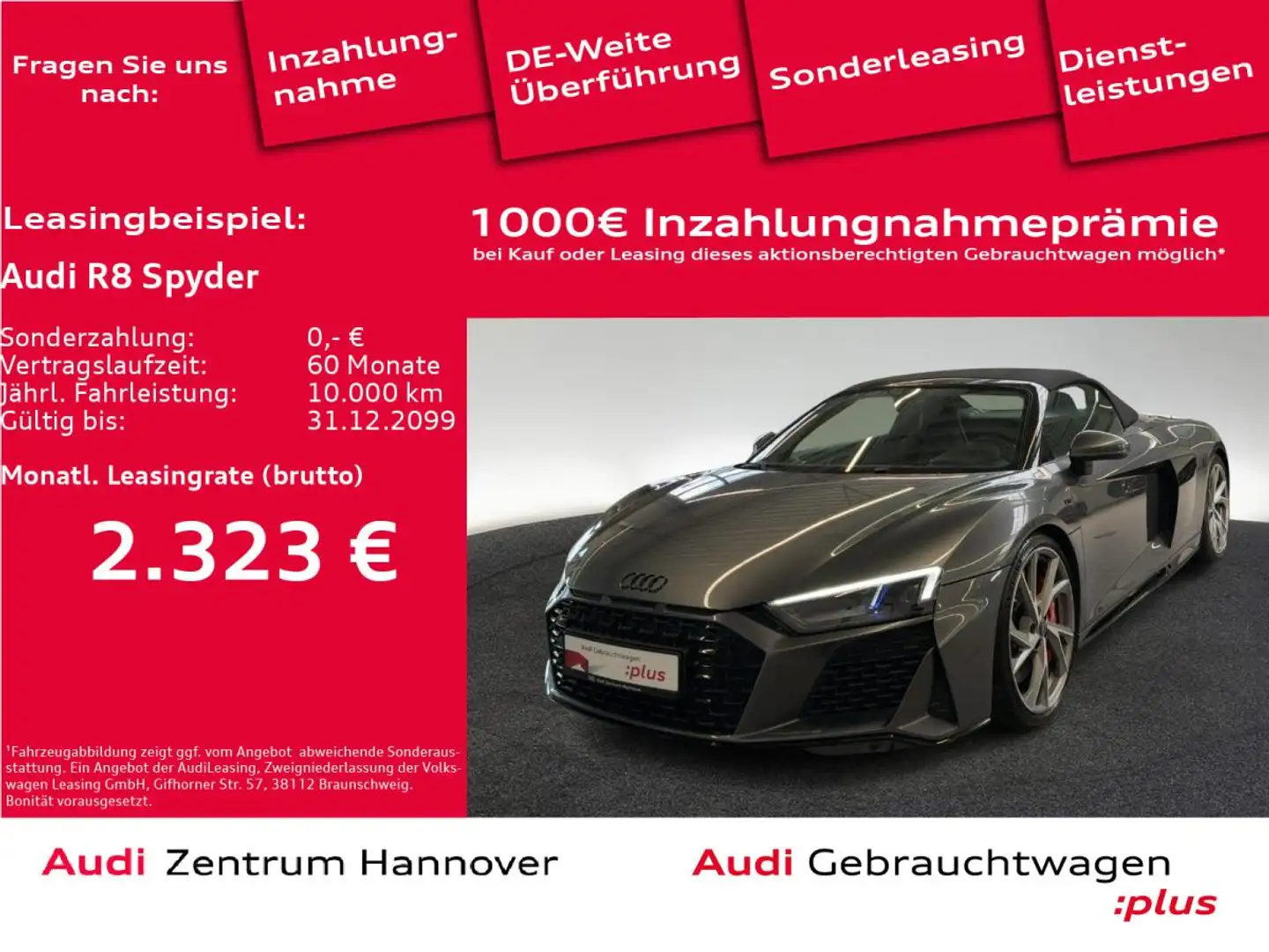 Audi R8 Spyder performance 5.2 FSI quattro Laser B&O Keram Grau - 1