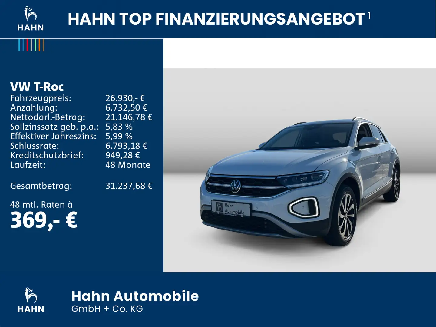 Volkswagen T-Roc 2.0TDI DSG Style AHK Cam Leder Matrix Navi Weiß - 2