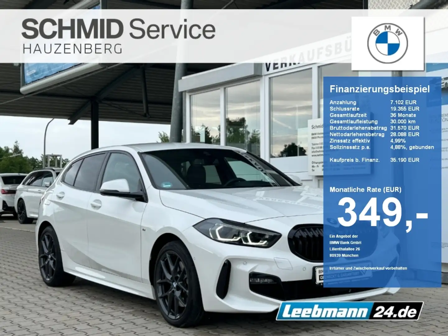 BMW 120 d M-Sportpaket HeadUp/KomfZug/RFK/LKH/AdaptLED Weiß - 1