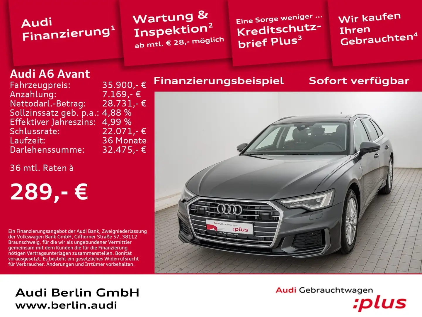 Audi A6 design 45 TFSI S tr. STDHZG MATRIX 360° Grijs - 1