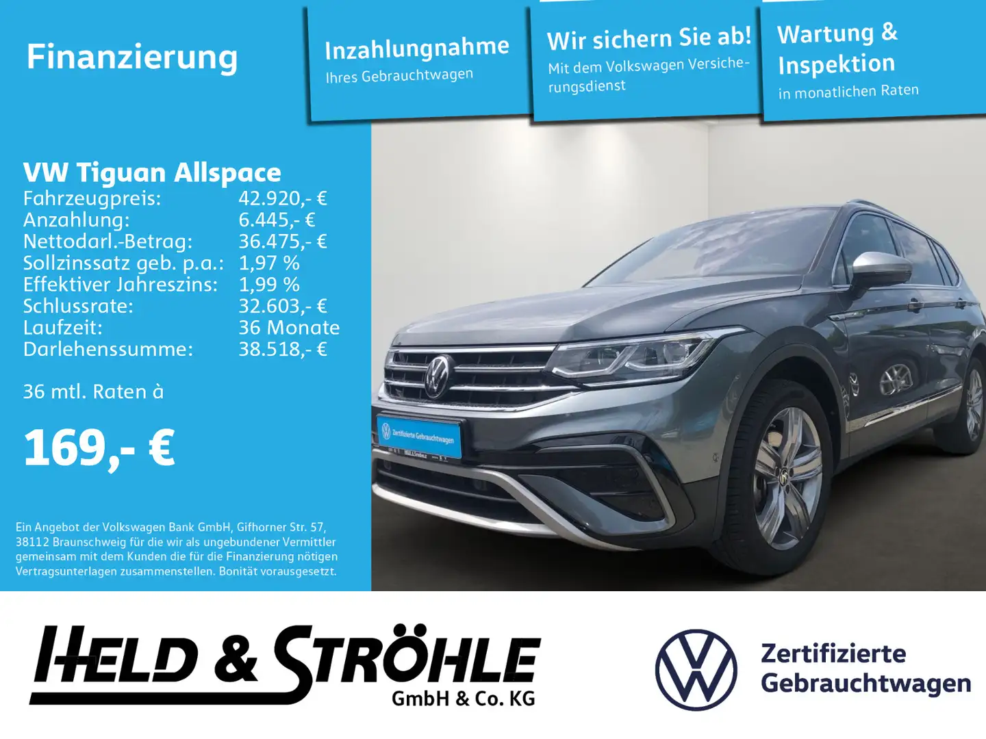 Volkswagen Tiguan Allspace Elegance 2.0TDI DSG 4M AHK IQ 5J Grau - 1