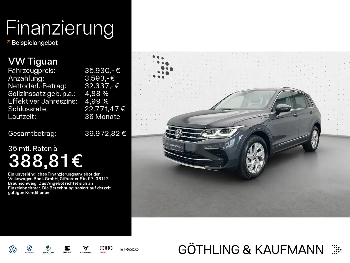 Volkswagen Tiguan Elegance 1.5TSI eHybrid*PANO*Matrix*AHK*K Gris - 1