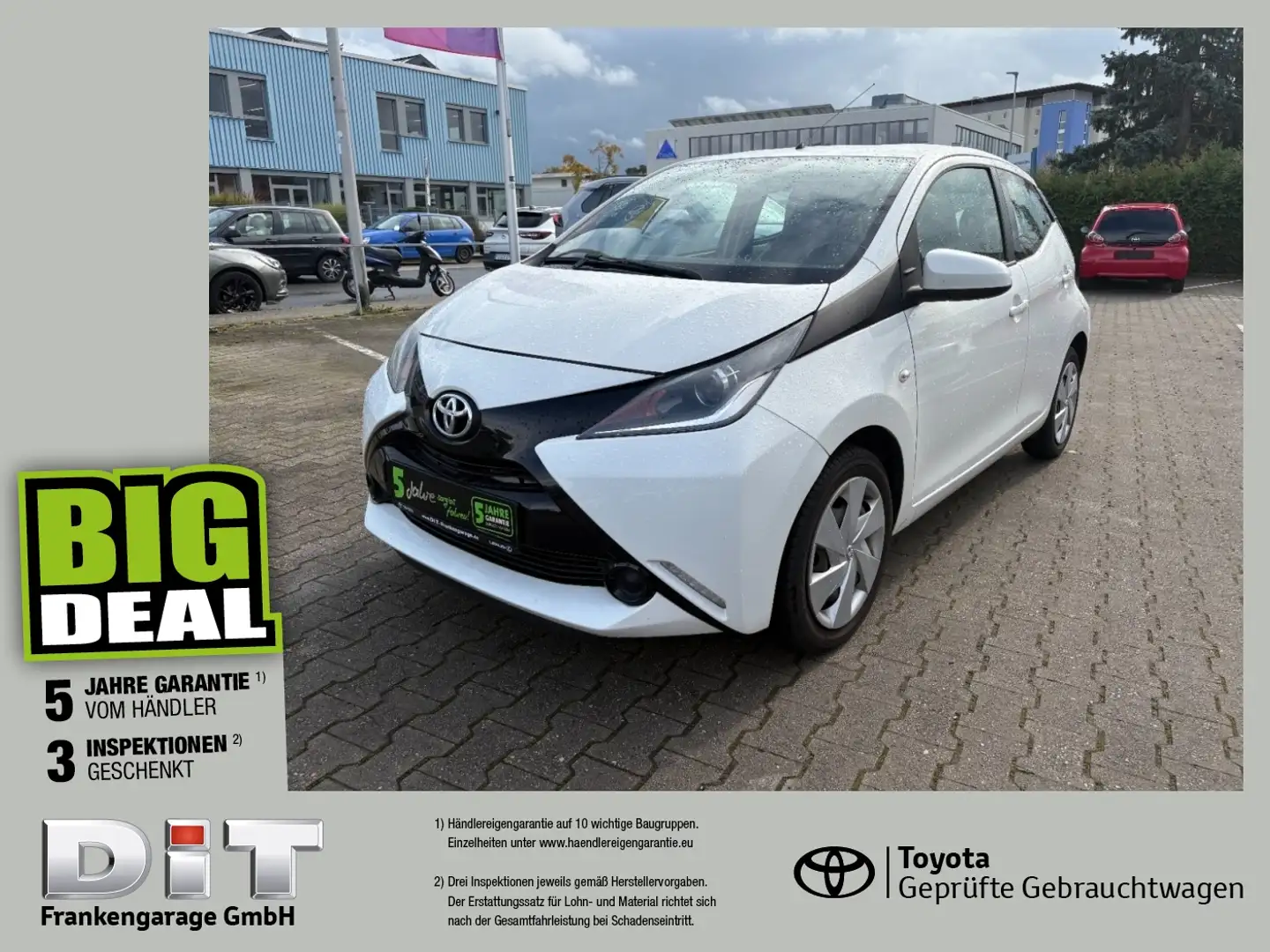 Toyota Aygo 1.0 VVT-i x-play Klima, Radio, BT, USB Blanc - 1
