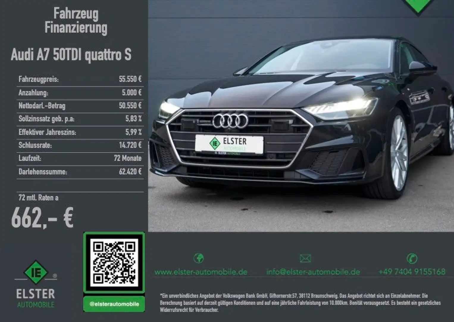 Audi A7 Sportback 50 S Line TDI qu,Matrix,STH,Bang&Ol Schwarz - 1