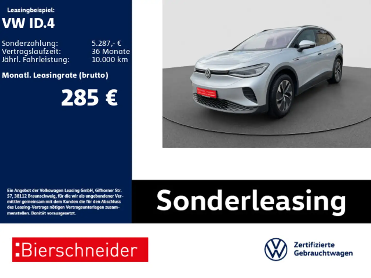 Volkswagen ID.4 Pro Perf AHK PANO MATRIX HuD 360 Silber - 1