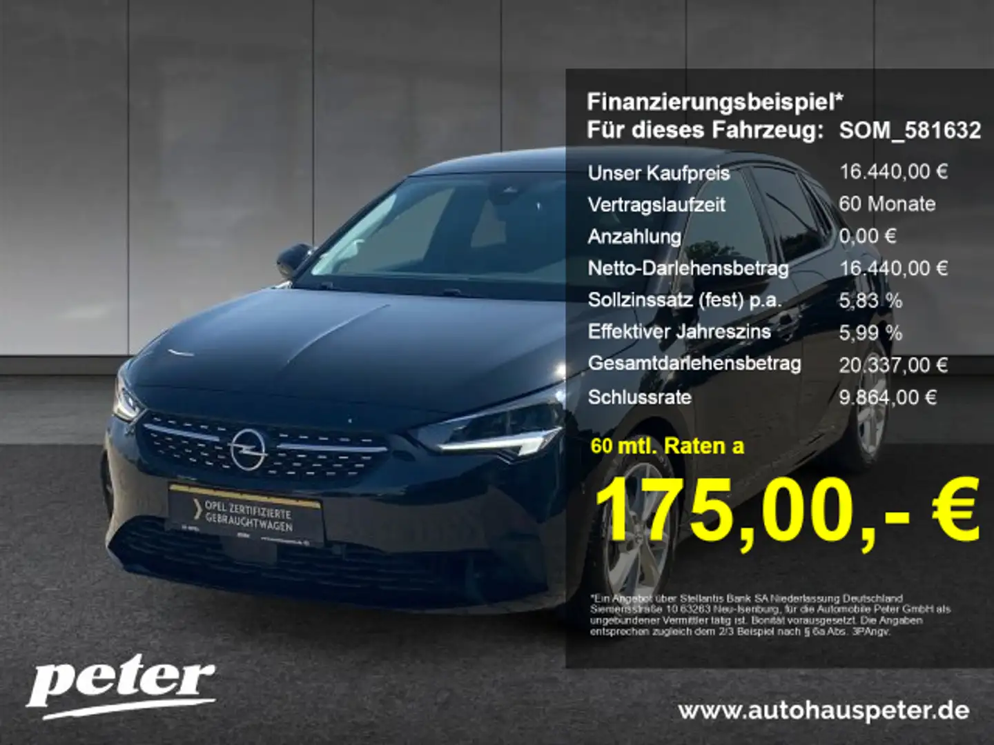 Opel Corsa Corsa F 1.2 Turbo Elegance Klimaautomatik Sitzheiz Schwarz - 1