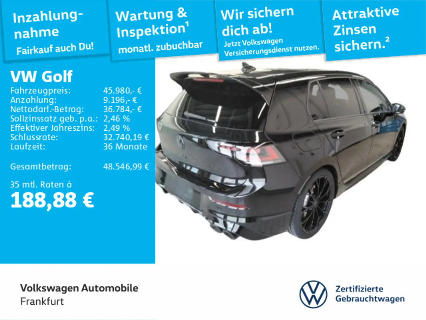 Volkswagen Golf VIII 2.0 TSI DSG 4Motion Black Edition Navi Schwarz - 1