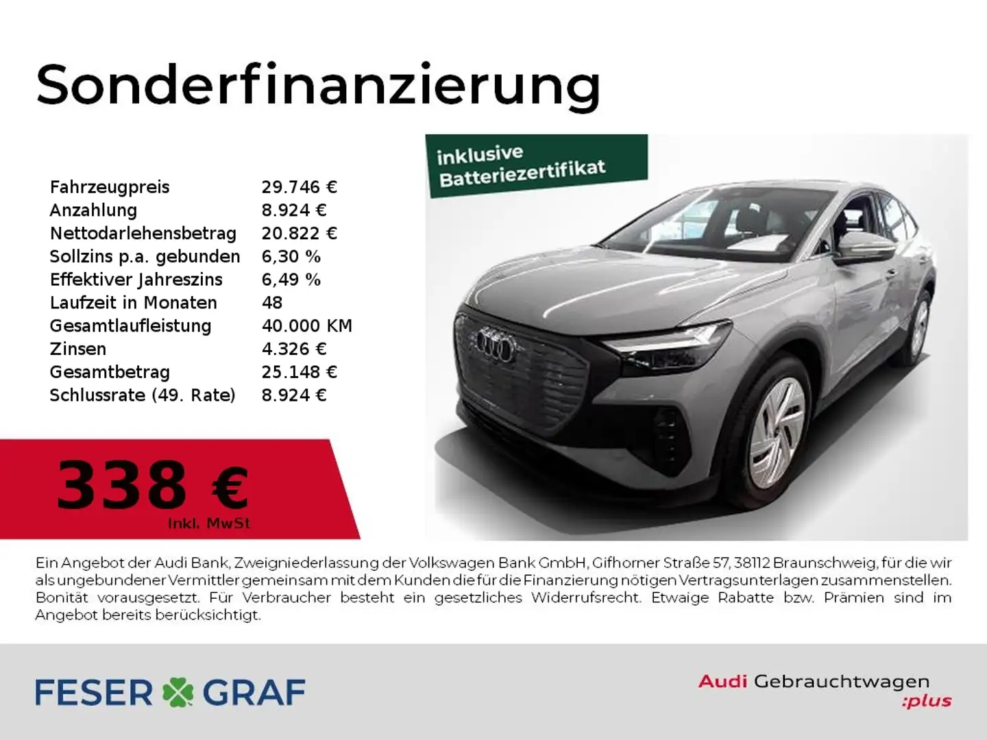 Audi Q4 e-tron Sportback 35 e-tron LED,PDC,Sitzhzg Grau - 1
