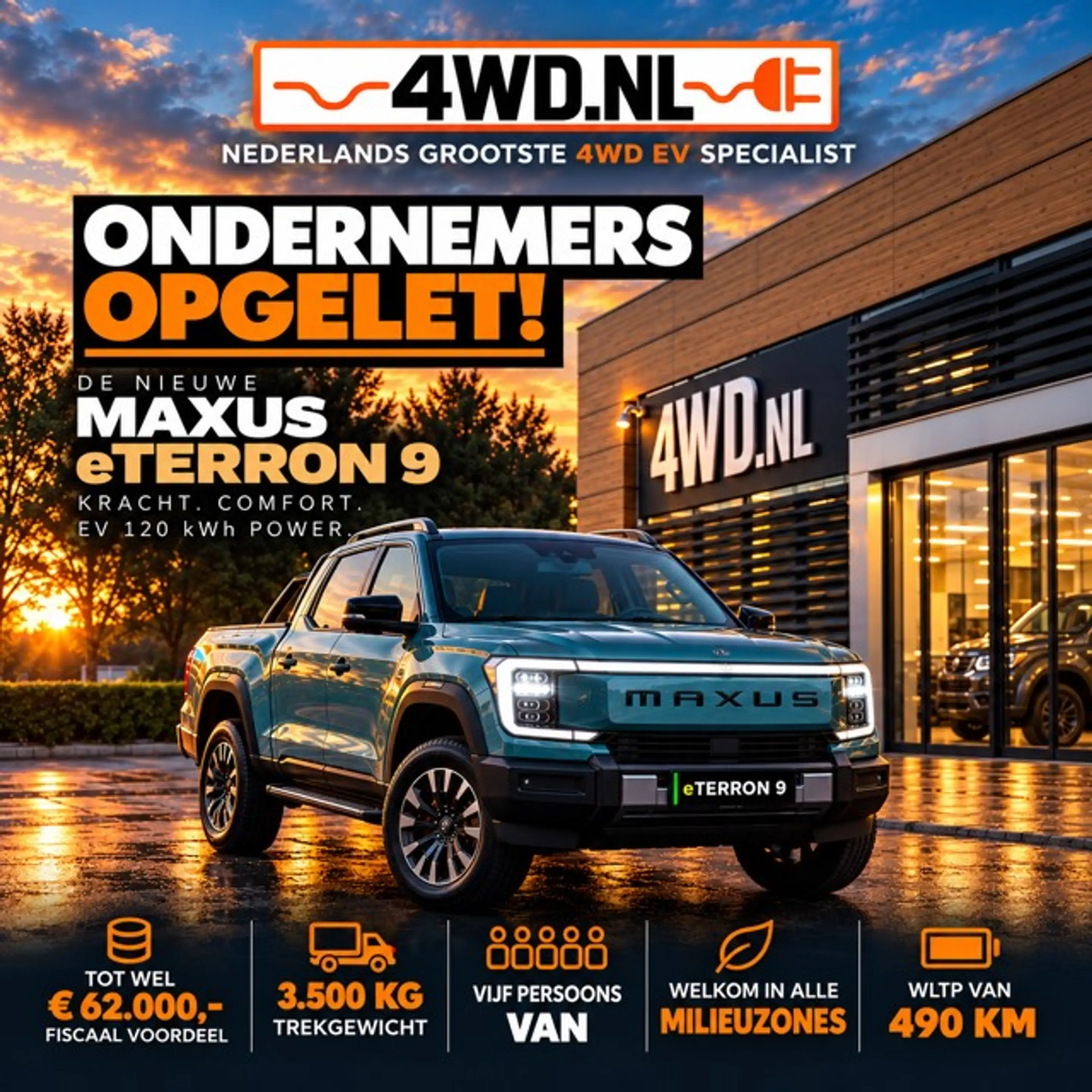 Maxus eTERRON 9 eTerron 9 102 kWh 4X4 VOLLEDIG ELECTRISCH 5 PERS 3