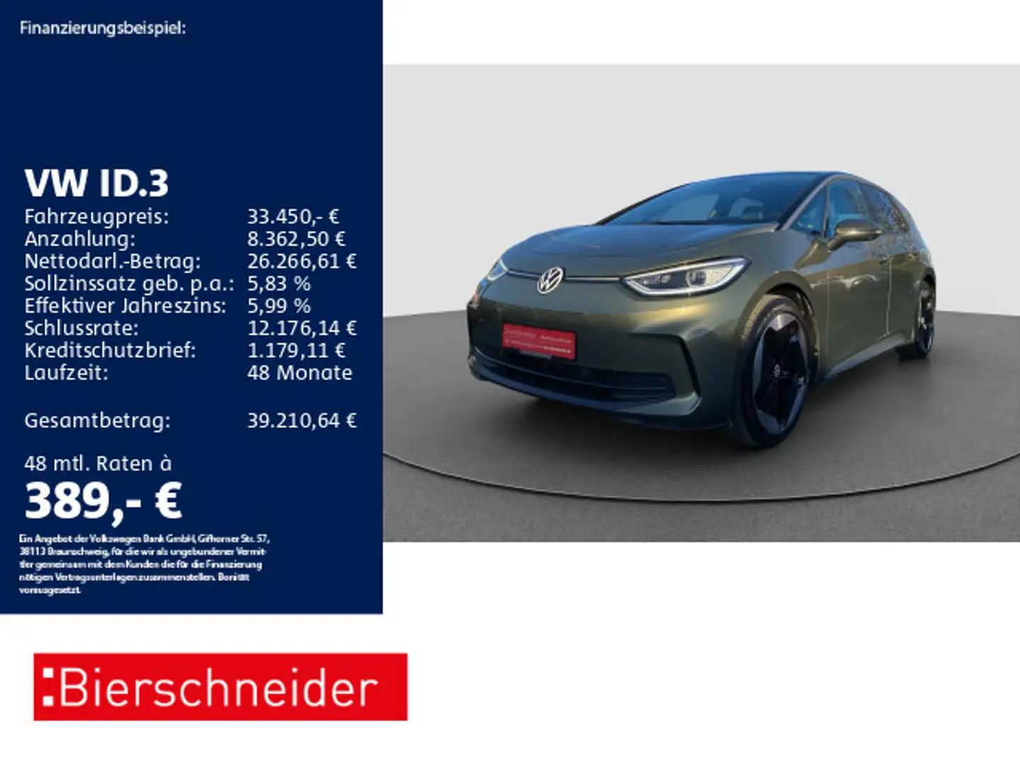 Volkswagen ID.3 Pro S 20 DCC MATRIX HuD 360 Grün - 1