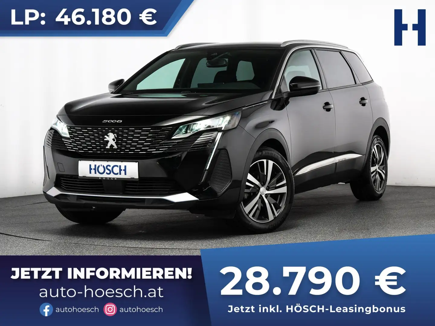 Peugeot 5008 1,5 BlueHDI 130 Allure 7-Sitzer KAMERA LED ++ Schwarz - 1