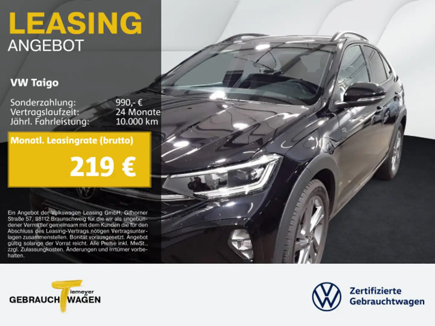 Volkswagen Taigo 1.5 TSI DSG R-LINE NAVI LED KAMERA IQ.DRIV Schwarz - 1