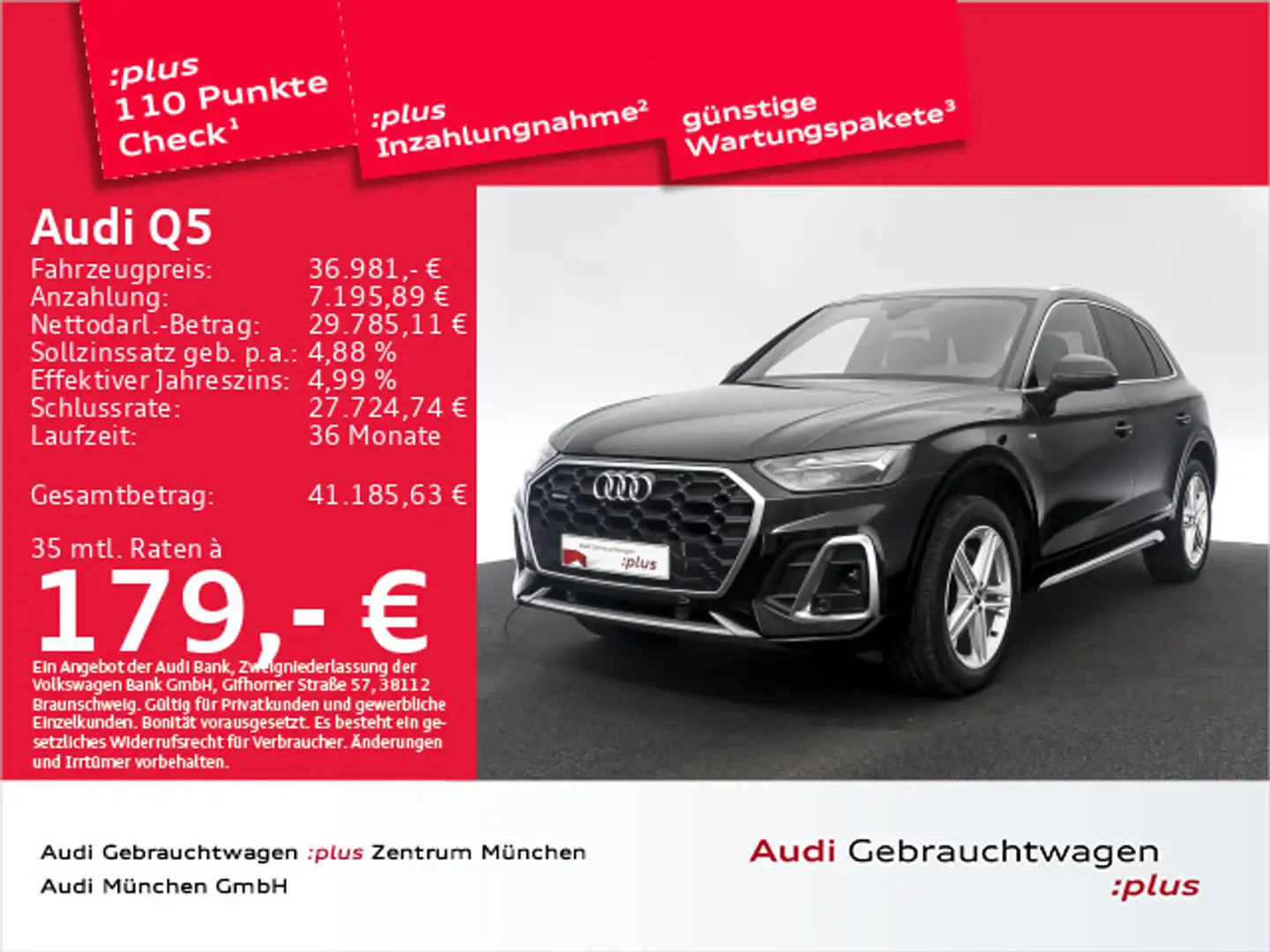 Audi Q5 40 TDI qu. S tronic 2x S line AHK/Navi+/Kamer Schwarz - 1