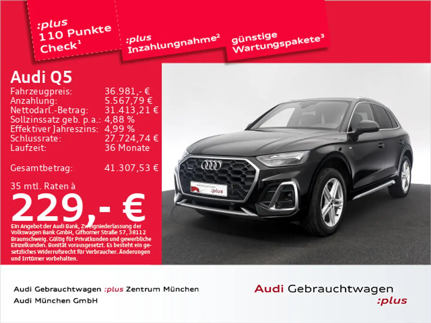 Audi Q5 40 TDI qu. S tronic 2x S line AHK/Navi+/Kamer Schwarz - 1