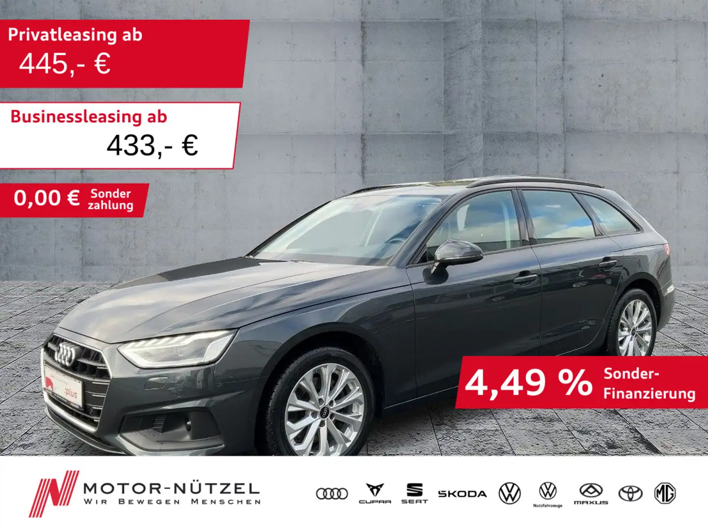 Audi A4 35 TDI S-TR MATRIX+NAVI+RFK+ACC+SHZ+VC Grau - 1