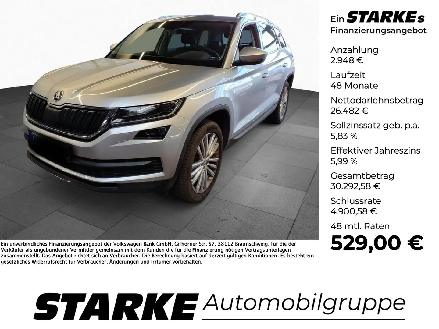 Skoda Kodiaq 2.0 TDI DSG 4x4 Style Silber - 1