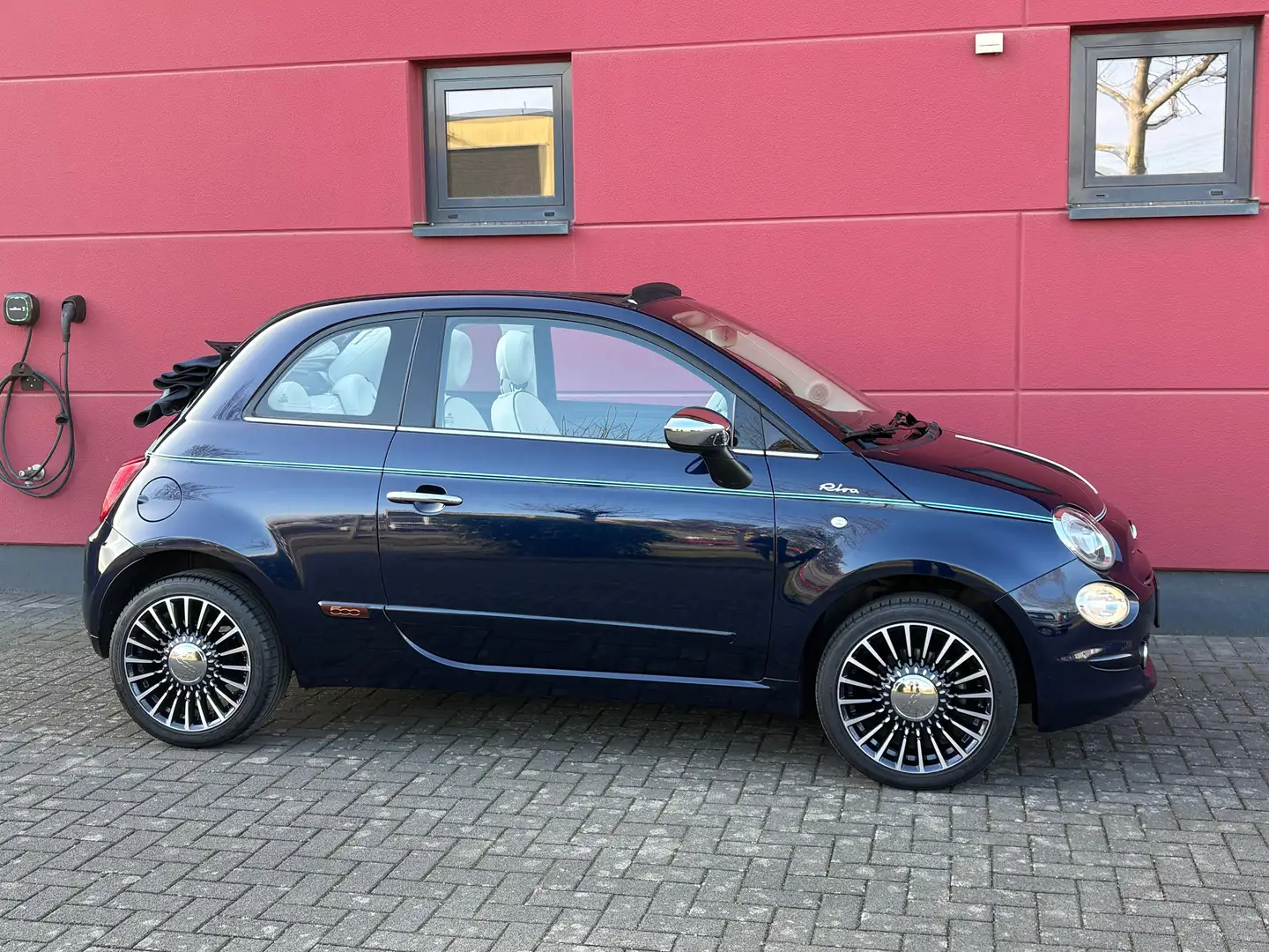 Fiat 500 CABRIO EDITION RIVA MAHAGONI LEDER NAVI ALU16 TOP* Bleu - 1