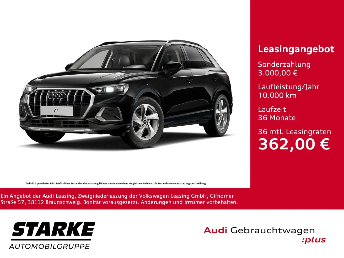 Audi Q3 35 TFSI S tronic advanced Schwarz - 1