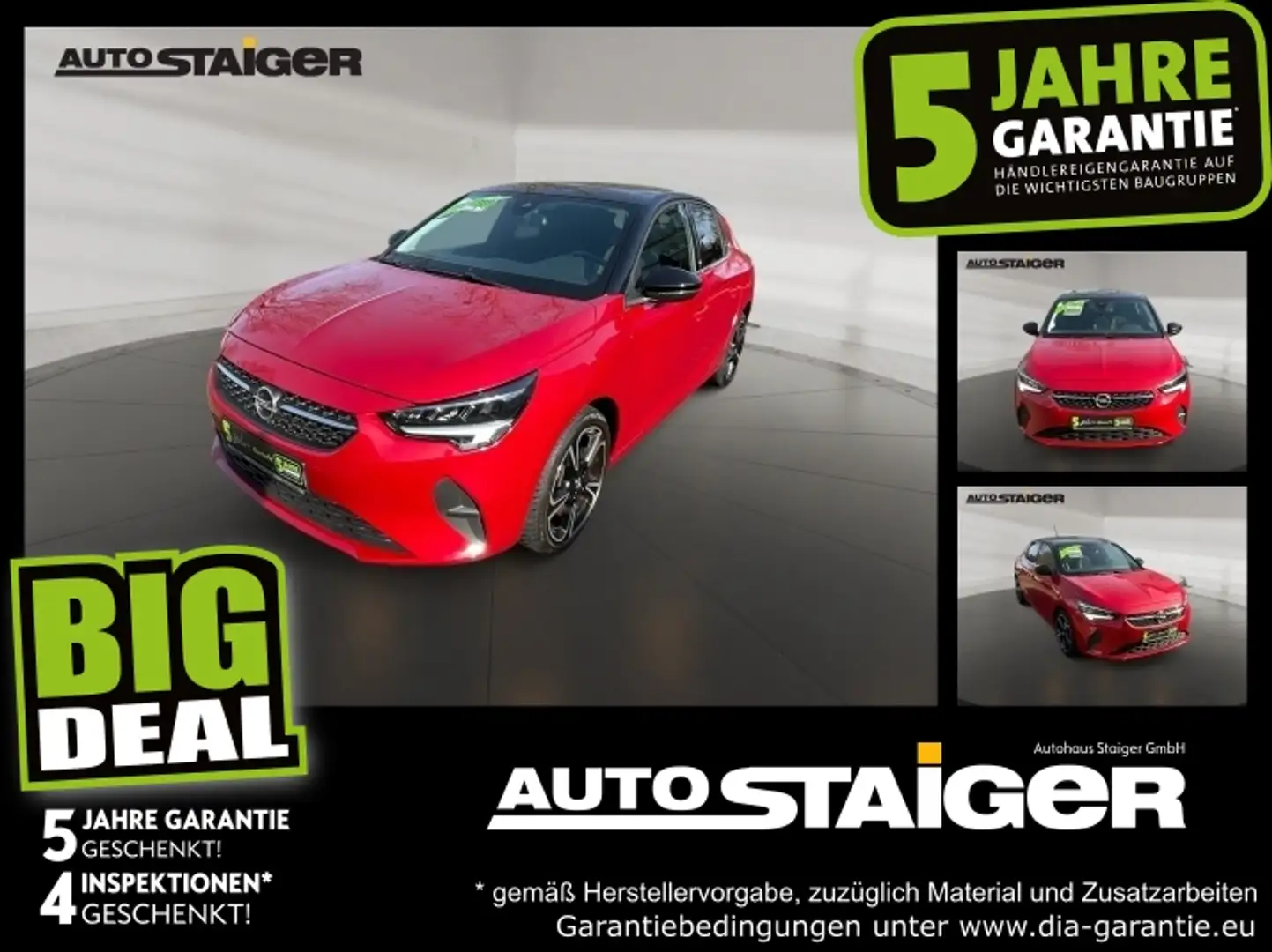 Opel Corsa F 1.2 Turbo Elegance LED Sitzheizung Klima Rood - 1