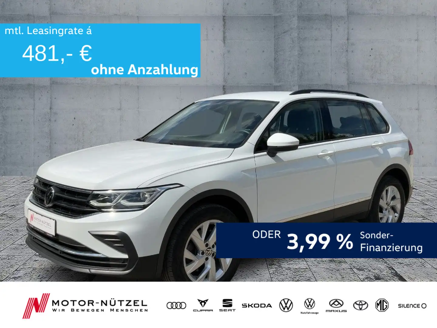 Volkswagen Tiguan 2.0 TSI DSG 4M LIFE MATRIX+NAVI+AHK+ACC Weiß - 1