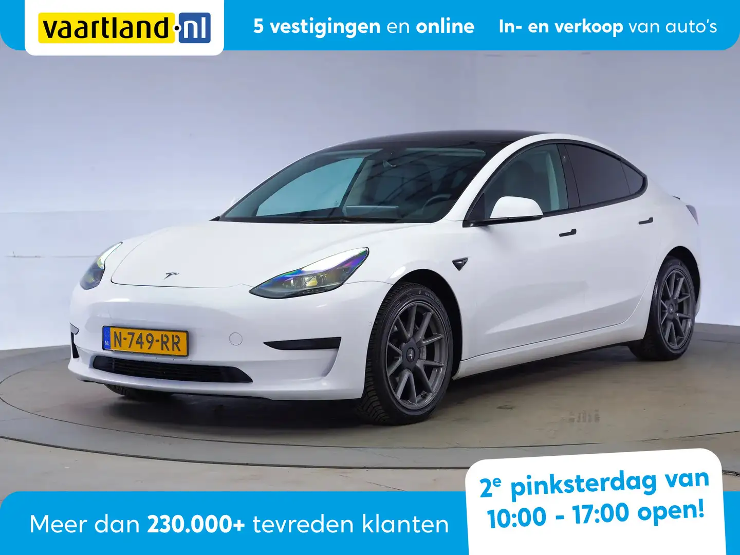 Tesla Model 3 RWD Plus 60 kWh [ Panorama Leder Adapt.cruise ] Wit - 1