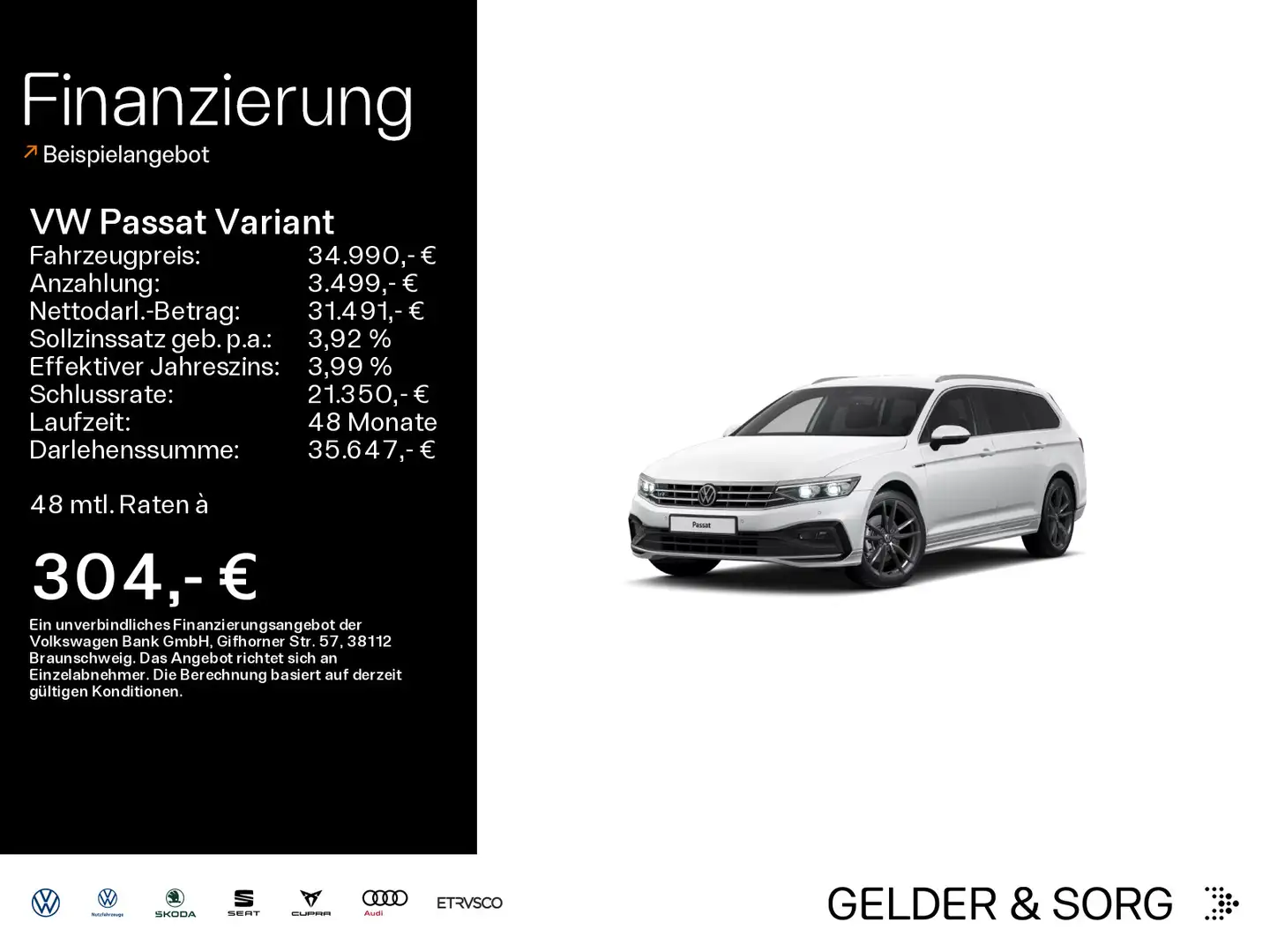Volkswagen Passat Variant TDI R-Line Sthzg*RFK*DCC*19Z*Virt Weiß - 1