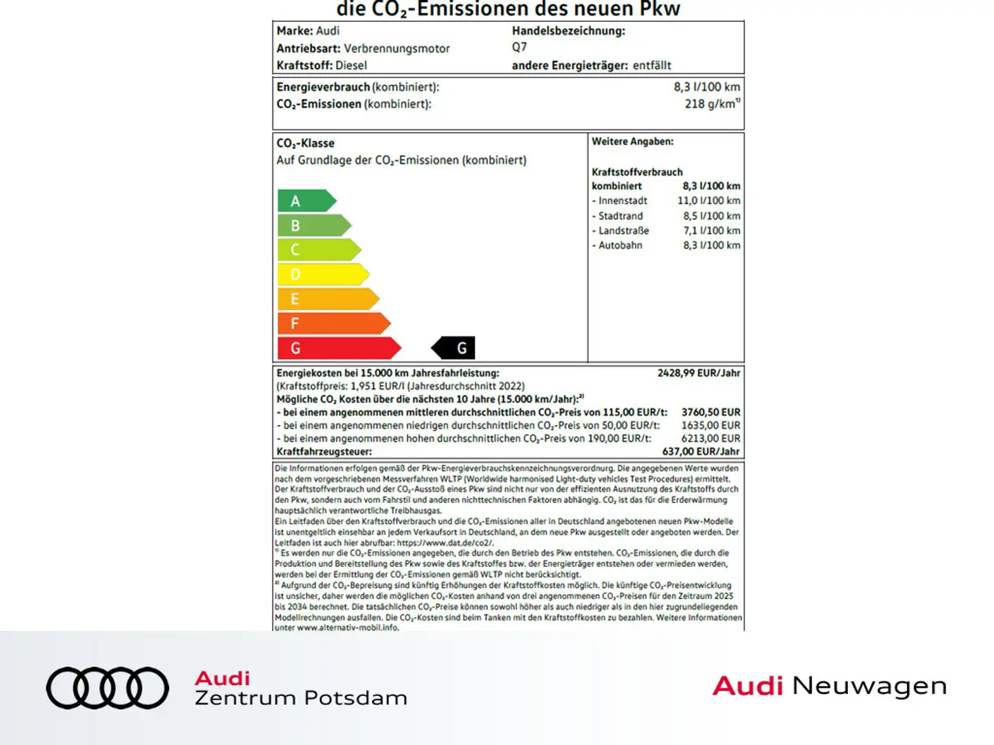 Audi Q7 S line 50 TDI quattro 210286 kWPS tiptronic Blau - 2